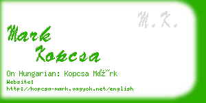 mark kopcsa business card